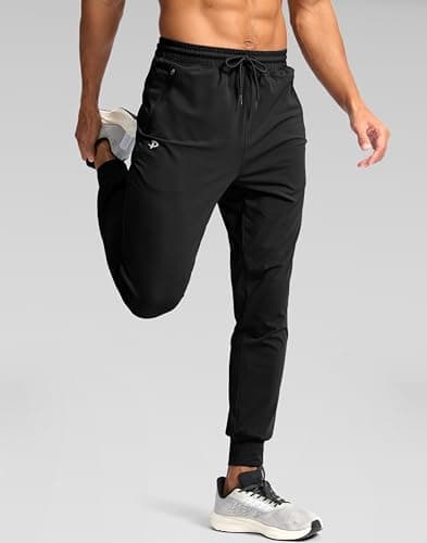 Pudolla Sweatpants for Men Joggers for Men Athletic Pants for Men Stretch Mens Workout Pants Gym Runing Pants(Black S) - Thumbnail 3