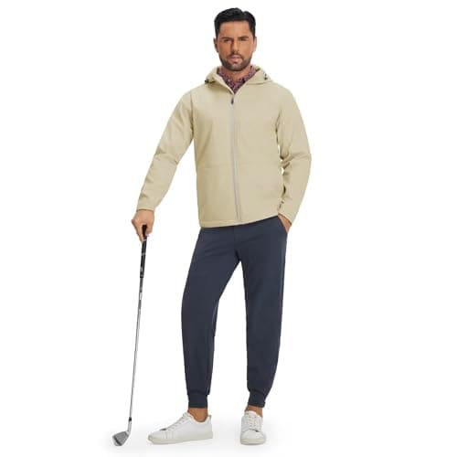 M MAELREG Men's Lightweight Softshell Jacket with Hood Fleece Lined Water Resistant Windbreaker Jacket for Hiking - Thumbnail 6