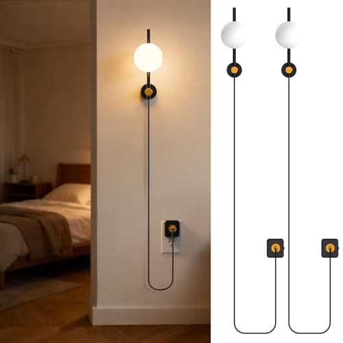 JandCase Night Lights Plug into Wall, 2 Pack 3000K Round Milky Night Light with 1.5M Braided Cord, 0-100 LM Adjustable Plug in Nightlight, Auto Light Sensor,Flexible Placement for Bedroom, Bathroom - Image 1