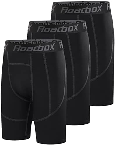 Roadbox Youth Boys Compression Shorts - Spandex Athletic Performance Underwear, Kids Running Base Layer for Football Baseball - Image 1