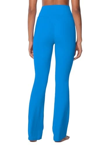 Sunzel Sunzfly Invisible Butt Scrunch Flare Leggings for Women, Mini Flared Yoga Pants with Tummy Control and High Waist 32" Classic Blue Medium - Thumbnail 5