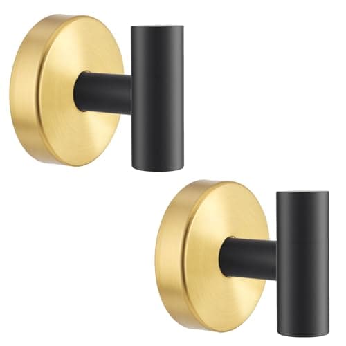 Vehmar Suction Cup Hooks, Heavy Duty Vacuum Suction Towel Hooks, Removable Reusable Shower Hooks for Bathroom, Waterproof Window Hooks for Wreath, Glass (2, Black-Gold) - Image 1