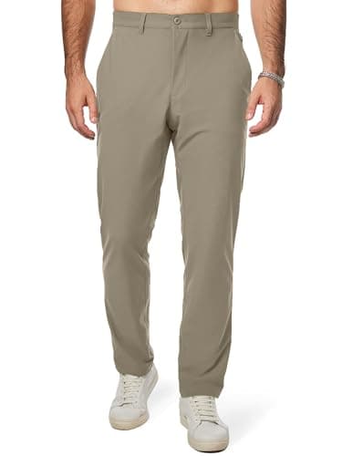 JMIERR Men Suit Dress Pants Slim Fit Suit Black Groomsmen Wedding Pants Waist Flat Fit Expandable Classic Separate Pant,X-Large,Coffee - Image 1