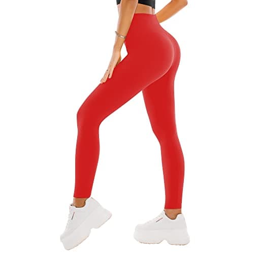 SINOPHANT High Waisted Leggings for Women - Full Length Capri Buttery Soft Yoga Pants for Workout Athletic(Full Red,XXL) - Image 1