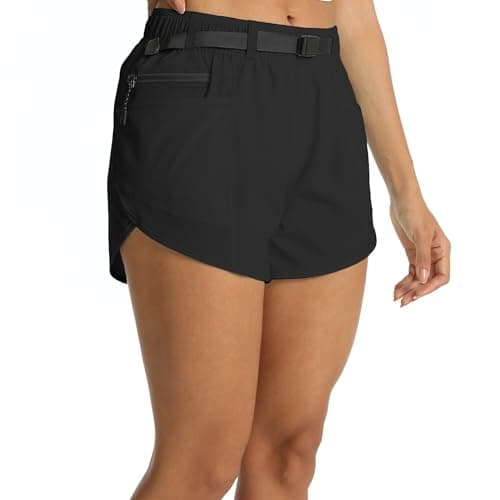 zsenoxaxi Women’s Hiking Shorts with Pockets Lightweight Stretch Workout Shorts for Outdoor Travel Camping(Black,XS) - Image 1