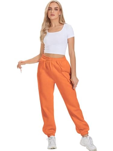 ATHMILE Sweatpants Women Joggers with Pockets Fleece Lined Baggy Work Yoga Lounge Snow Pajama Pants High Waisted Fall Fashion Navy - Thumbnail 5