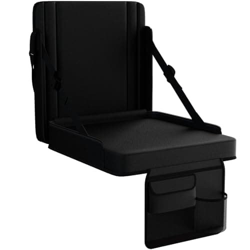 janiry Stadium Seats with Back Support 1PACK Adjustable Bleacher Chairs with Back and Cushion Bleacher Seat with Cup Holder, Carry Handle & Shoulder Strap for Outdoor Sports Events, Picnics, Black
