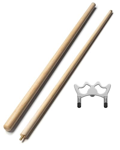 LOCKCUE 57" 2 Piece Pool Cue Stick, Maple Wood with Chrome-Plated Zinc Alloy Screw-on Billiard Bridge Head - Image 1