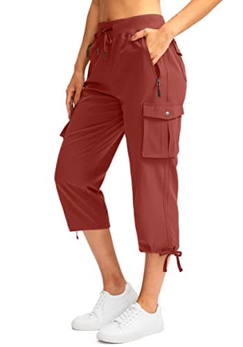 Soothfeel Women's Cargo Capris Pants with 6 Pockets Lightweight Quick Dry Travel Hiking Summer Pants for Women Casual (Savannah, S) - Image 1