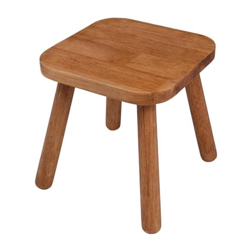 zaowofires Solid Wood Step Stool，Wooden Plant Stool, Wood Plant Stand, Round Footstool, Removable Portable, Small Short Shoe Changing Stool (Walnut, 11.7inch)
