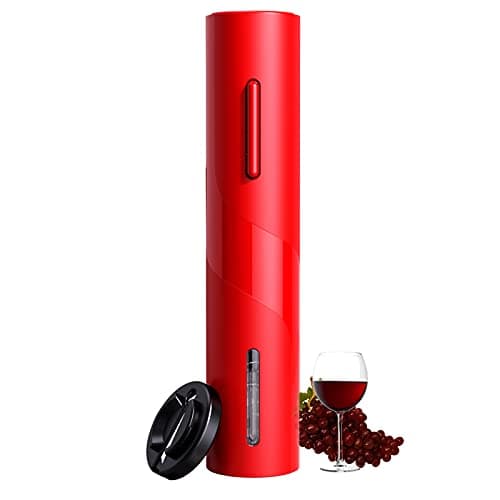 COKUNST Electric Wine Opener, Reusable Cordless Wine Bottle Corkscrew with Foil Cutter, Battery Operated Wine Openers for Wedding Kitchen Party Home Red - Image 1