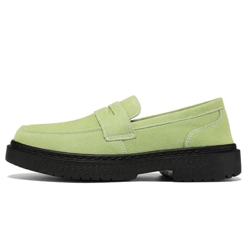 BEAUSEEN Women's Suede Penny Loafers Casual Lightweight Slip On - Comfortable Walking Shoes,Chic Flat for Work & Travel Pistac,7.5 US - Thumbnail 3