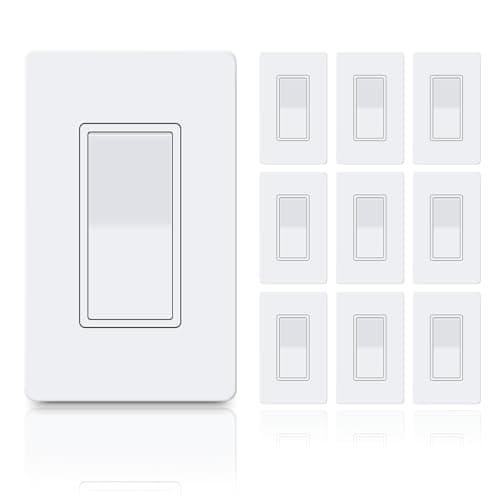 Veltrone 3 Way Light Switch, 15A 120V, UL Certified, White, Rocker, Single Pole 3-Way Circuit, Dual Control from 2 Locations - Image 1
