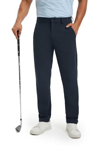 M MAELREG Men's Golf Pants Quick Dry Lightweight 30/32/34 Stretch Work Dress Casual Trousers with 4 Pockets Golf Pants Men Navy