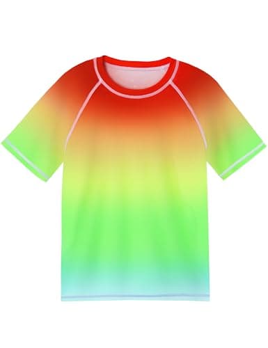 Roadbox Boys Rash Guard Short Sleeve, Swim Shirt UPF 50+ Sun Protection, Quick Dry Kids Rashguard Water Shirt for Surf Beach - Image 1
