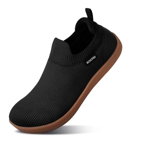 BUHCFBO Non Slip Shoes for Women & Men Food Service Slip On Chef Kitchen Shoes Unisex Wide Toe Box Work Shoes Restaurant Slip Resistant Walking Zero Drop Sneakers Black 4W - Image 1