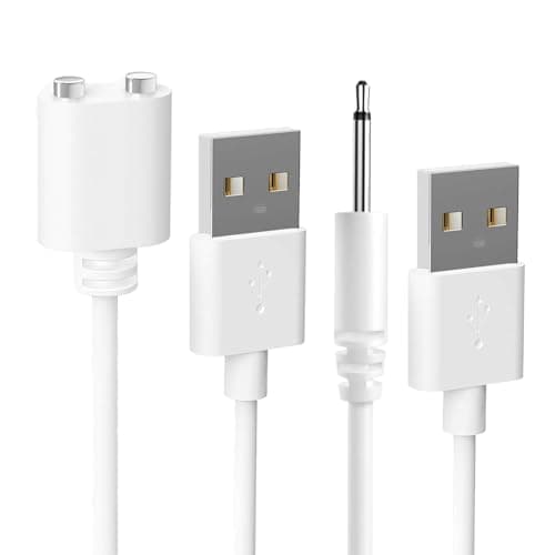 Rlissfiose 2Pack 2.65ft (80cm) USB-A 7MM Magnetic Replacement Charger Cable &18MM DC Charging Port (2.5MM) Set to Magnetic&DC Cord for Rose Charger Toys,Massagers, Cleansers Electronics - Image 1
