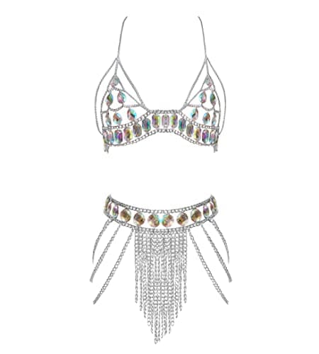 Connie Cloris Women's Sexy Suit Body Chain (E-Silvery Colour) - Image 1