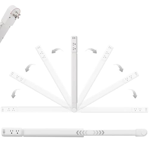 Electrical Outlet Extender Stick with Telescopic 22"-34" Extension & 180° Swivel, 2 AC Outlets & 3 USB Ports (1 USB-C/2 USB-A), for Hard-to-Reach Outlets Behind Furniture Bed Desk Sofa Nightstands - Image 1