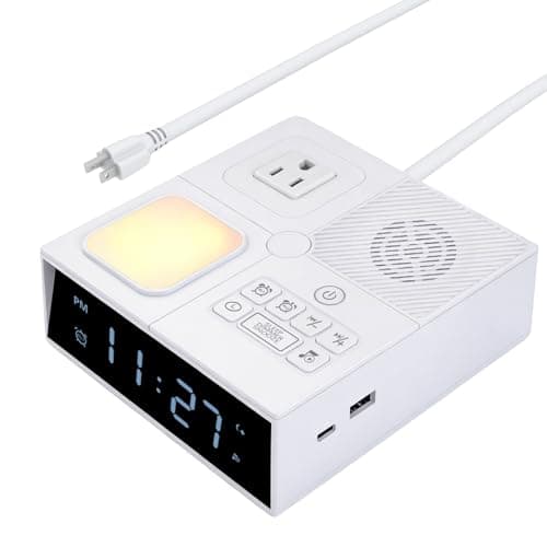 White Noise Sound Machine with Dual Alarm Clock - Soft Night Light 41 Non Looping Sounds USB Port Charger 3 Timers Memory Function 31 Adjustable Volume Sleep Sound Machine for Adult & Home Bedroom - Image 1