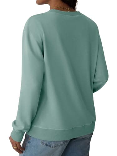 GKBK Womens Casual Long Sleeve Sweatshirt Crew Neck Crewneck T Shirt Tshirt Cute Pullover Tops Fall Winter Thin Soft Comfy Light Weight Loose Fit Sweater 2025 Fashion Clothes Trendy Outfit Gray Blue S - Thumbnail 3