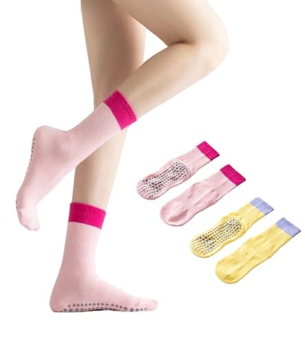 Babipany Pilates Socks with Grips for Women Grippy Woman Socks Cute Barre Yoga Socks for Women Non Slip Socks - Image 1