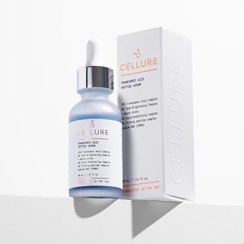 Cellure Tranexamic Acid Peptide Serum – Brightening & Discoloration-Correcting Face Serum with TXA, Peptides & Snow Mushroom, 1.0 fl oz (30 mL)