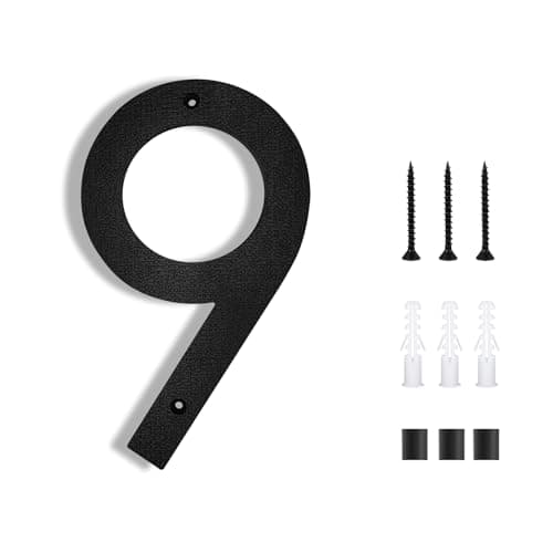 8 Inch House Numbers for Outside Modern | Large Floating Black House Numbers | Address Numbers/Door Garage Gate |911 Visibility Signage (9) - Image 1