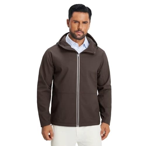 M MAELREG Men's Lightweight Softshell Jacket with Hood Fleece Lined Water Resistant Windbreaker Jacket for Hiking - Image 1