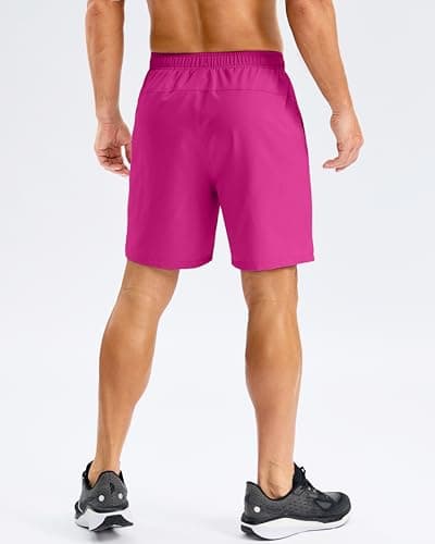 G Gradual Men's Athletic Running Shorts with Pockets Lightweight Quick Dry 5"/ 7"/ 9" Basketball Workout Gym Shorts for Men(Rose,L7_3XL) - Thumbnail 2