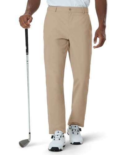 SNOWTEN Mens Pro Business Casual Pants, Classic Fit Stretch Dress Pants 32" Quick Dry Lightweight Breathable, Splash-Resistant with Pockets Khaki 35w × 32L - Image 1