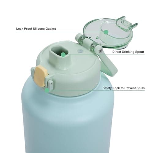 GiNT 37oz Insulated Stainless Steel Dog & Human Water Bottle | Leakproof Travel Dispenser with Detachable 10oz Bowl, 24H Cold/12H Hot, Carrying Case for Walking, Hiking,Camping & Outdoor Travel(Green) - Thumbnail 4