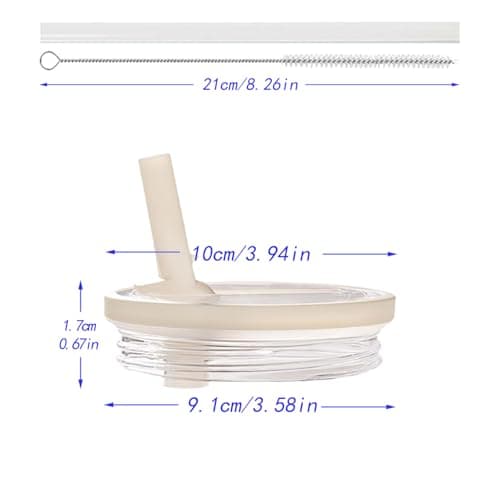Aooiiysd 2 Pack Stanley Flip Straw Lid, Replacement Fit for 40 oz Stanley Quencher H2.0 (Only), Spill-Proof Design, High-End Anti-Fall And Heat-Resistant Material (Beige and Black Set) - Thumbnail 3