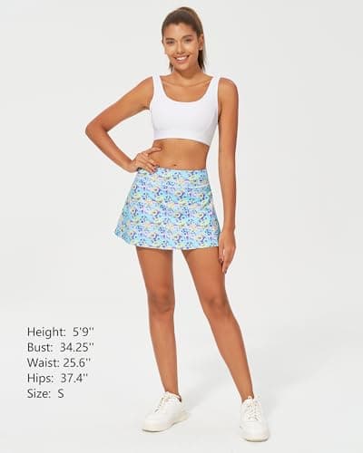 Stelle Women Tennis Golf Skirts High Waisted with Pockets Inner Shorts for Athletic Skorts Sports Running Pickleball (VP,XS) - Thumbnail 6