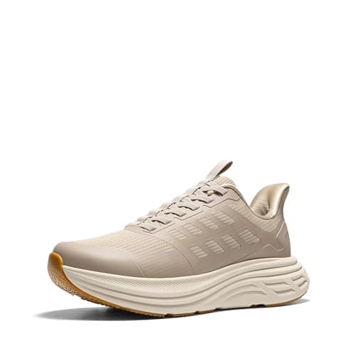 NORTIV 8 Men's Slip On Walking Shoes Cushioning Hands Free Non Slip Comfortable Workout Running Tennis Jogging Athletic Gym ActiveFloat Fashion Sneakers,Size 12,Apricot,SNRS24009M-L - Image 1