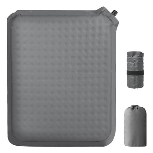 Tadpole Jump Ultralight Self-Inflating Seat Cushion with Foam Core - Adjustable Firmness Portable Sit Pad for Hiking, Camping, Stadium Bleachers, Airplane Travel, and Office Chairs (1, Gray) - Image 1