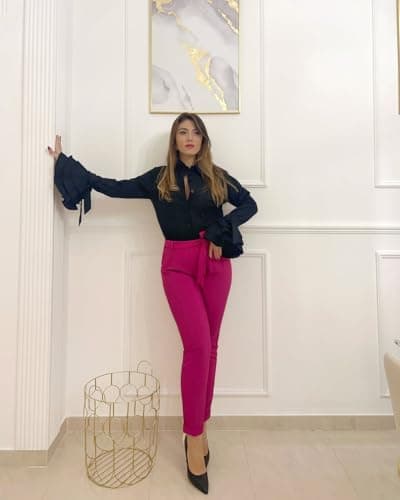 UOOZEE Womens Button Down Shirt Long Sleeve Dress Shirts Solid Work Blouse, Solid Black, XXL - Thumbnail 4