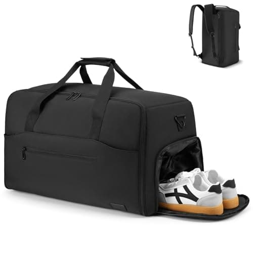 RJEU Garment Duffle Bag for Men,Convertible Garment Bags for Travel,Suit Carry-on Travel Bag Expandable with Shoes Compartment for Business Trip,Weekend(Black) - Image 1