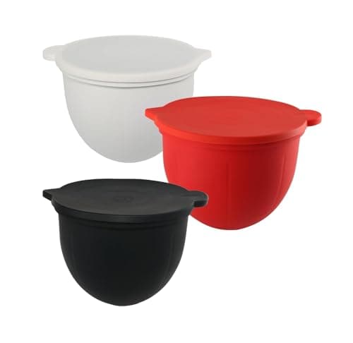 Silicone Bowl Liners Compatible for 5 Qt KitchenAid Mixers, 3 Liners with Lids