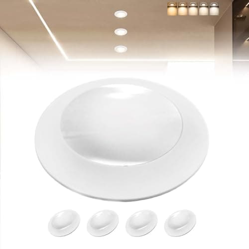 AHIMORI 6 Inch Led Recessed Light Ultra-Thin Design 1.0" Dimmable Retrofit Disk Lights Ceiling 15w =120w 1200lm 5cct Selectable Fit 5"/6" Recessed Tp24 Can and Junction Box 4 Pack - Image 1