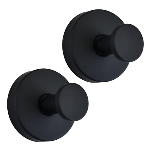 Suction Cup Hooks for Shower Heavy Duty Wreath Hangers for Front Door Waterproof Shower Hooks for Inside, No Drill Adhesive Towel Hooks for Bathroom, Kitchen, Glass Doors, Windows(2, Matte Black) - Image 1