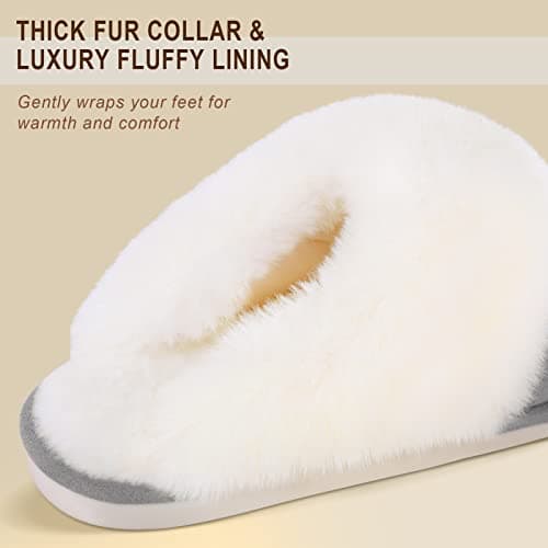 Parlovable Women's Memory Foam Slippers - Cloud-Like Comfort for Hard Floors, Ultra-Soft Machine Washable Indoor Outdoor House Shoes with Non-Slip Sole, Grey 7-8 - Thumbnail 5