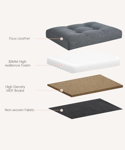 Docvania Ottoman Storage Ottoman Foot Rest Stool Foldable Bench with Storage Student Dormitory Bedroom and Entryway 16 X 12 X 12 - Thumbnail 4