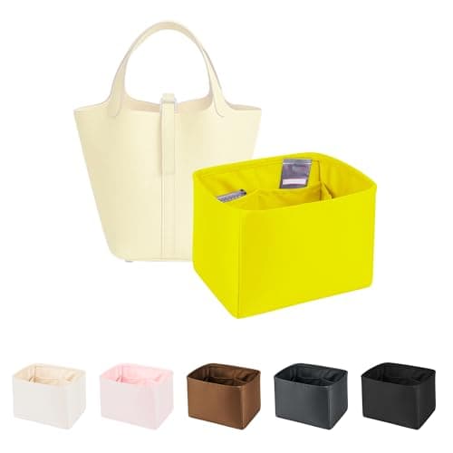 Purse Organizer Insert for Luxury Bag, Lightweight & Soft Satin Fabric with Pockets, Ideal for Travel, Shopping, and Daily Use, Multicolor Options, Fits Picotin 18(Lime, PC18) - Image 1