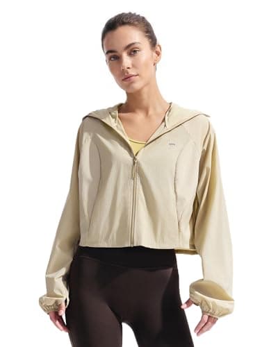 BENEUNDER Women's UPF 50+ Lightweight Sun Protection Jacket Athletic Short Hoodie Full Zip Long Sleeve Packable Track Workout Tops