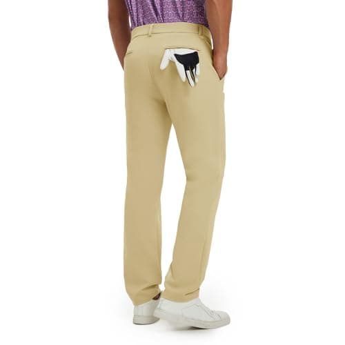 M MAELREG Men's Golf Dress Pants Stretch Quick Dry Wrinkle Free Office Pants with 4 Pockets Casual Pants for Men Khaki - Thumbnail 2