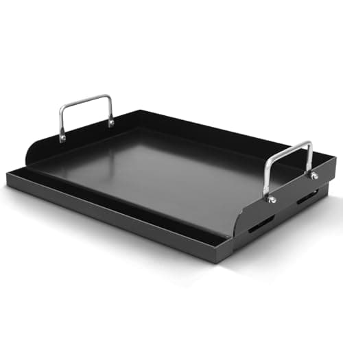 BLUES GRILL PARTS 17" x 13" Nano-Ceramic Nonstick Cast Iron Griddle - Universal Flat Top with Grease Groove, Reinforced Ridges & High Sidewalls, Cooking Skillet Pan for Gas/Charcoal Grills & Stove Top - Image 1