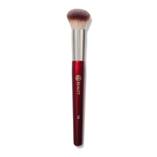 BK BEAUTY 116 SMALL ROUND COMPLEXION BRUSH – Compact Round Makeup Brush for Precise Blending of Cream Blush, Contour, Bronzer & Foundation, Vegan Bristles - Image 1