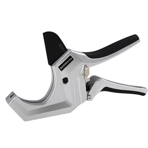 Professional PVC Pipe Cutter 2.5 inch (75mm) Capacity, Heavy Duty Silver Ratchet Tubing Cutter for 2-1/2" Schedule 40 80 PVC, PEX & ABS, One-Handed Cutting Tool for Pool & Sprinkler Repair