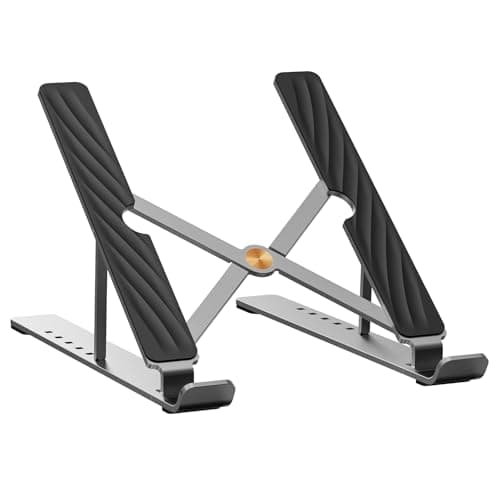 MUCW Adjustable Laptop Stand for Desk, Foldable Ergonomic Computer Riser with Ventilated Cooling Design, Portable Holder for 10–16" Laptops